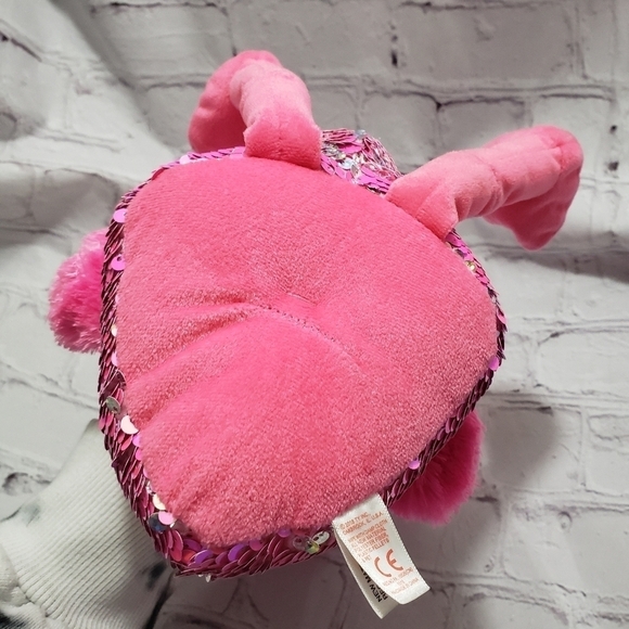 TY Flippables Pinky Pink Flamingo Plush 14-inch Stuffed Animal Year 2018 Sequins - Picture 6 of 12